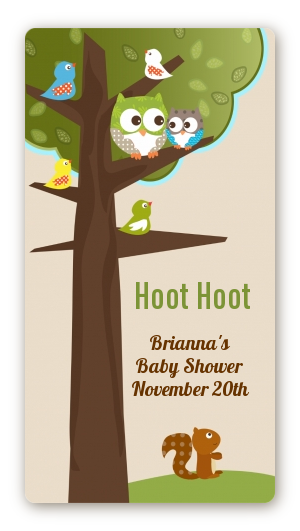 Owl - Look Whooo's Having A Baby - Custom Rectangle Baby Shower Sticker/Labels