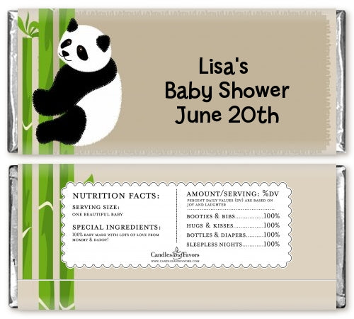 Panda - Personalized Baby Shower Candy Bar Wrappers