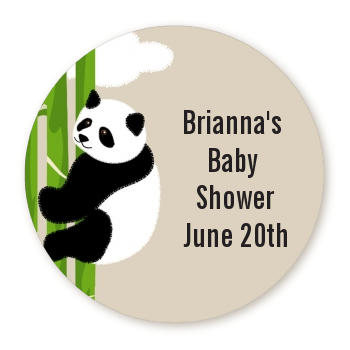 Panda - Round Personalized Baby Shower Sticker Labels