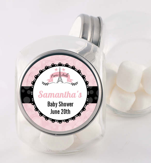 Paris BeBe - Personalized Baby Shower Candy Jar
