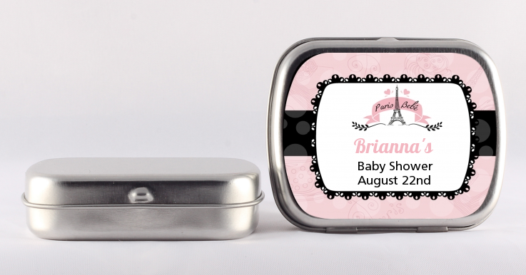 Paris BeBe - Personalized Baby Shower Mint Tins