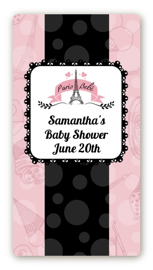 Paris BeBe - Custom Rectangle Baby Shower Sticker/Labels