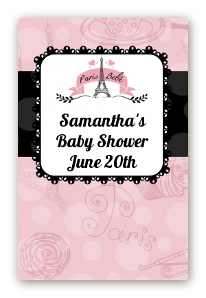 Paris BeBe - Custom Large Rectangle Baby Shower Sticker/Labels