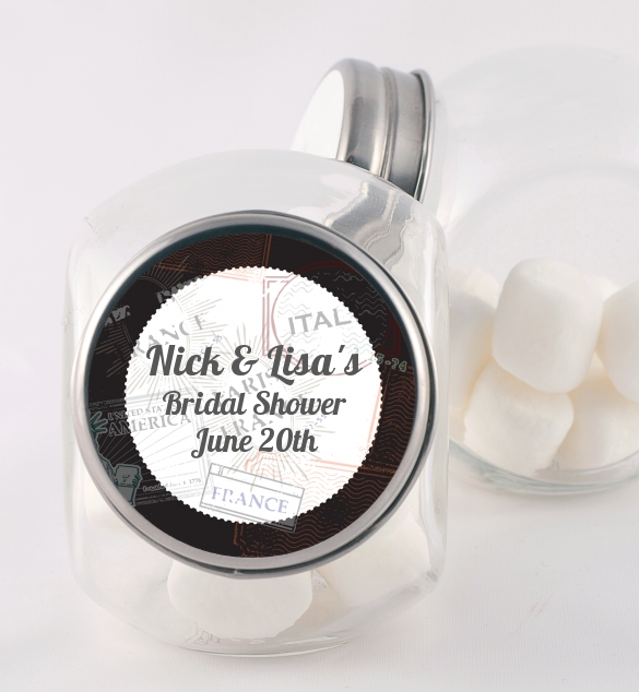 Passport - Personalized Bridal Shower Candy Jar