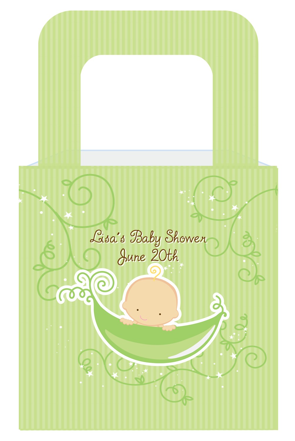 Sweet Pea Caucasian Boy - Personalized Baby Shower Favor Boxes