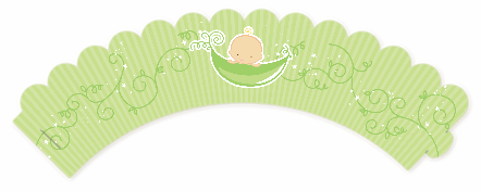 Sweet Pea Caucasian Boy - Baby Shower Cupcake Wrappers