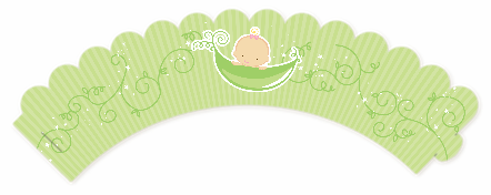 Sweet Pea Caucasian Girl - Baby Shower Cupcake Wrappers