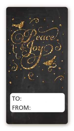 Peace and Joy - Custom Rectangle Christmas Sticker/Labels
