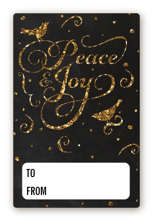 Peace and Joy - Custom Large Rectangle Christmas Sticker/Labels