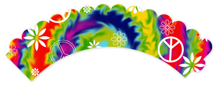 Peace Tie Dye - Birthday Party Cupcake Wrappers