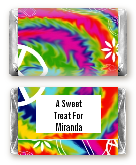 Peace Tie Dye - Personalized Birthday Party Mini Candy Bar Wrappers
