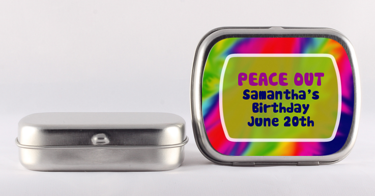 Peace Tie Dye - Personalized Birthday Party Mint Tins