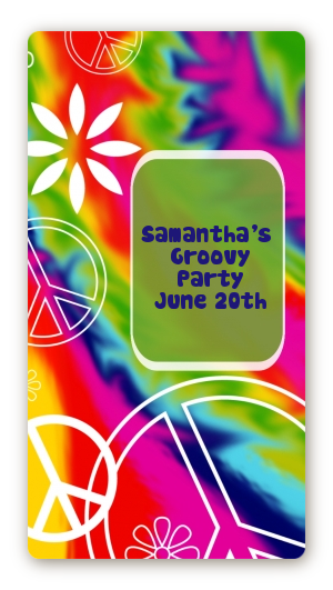 Peace Tie Dye - Custom Rectangle Birthday Party Sticker/Labels