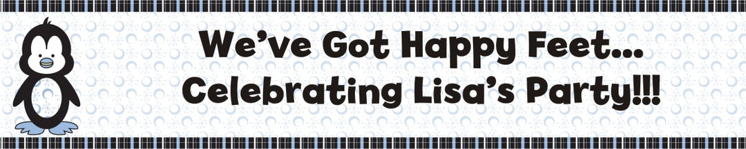 Penguin Blue - Personalized Baby Shower Banners