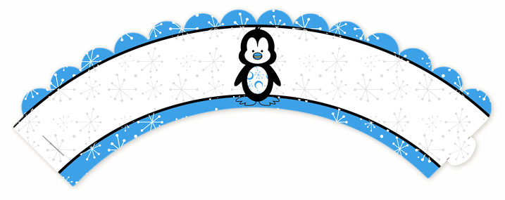 Penguin Blue - Baby Shower Cupcake Wrappers