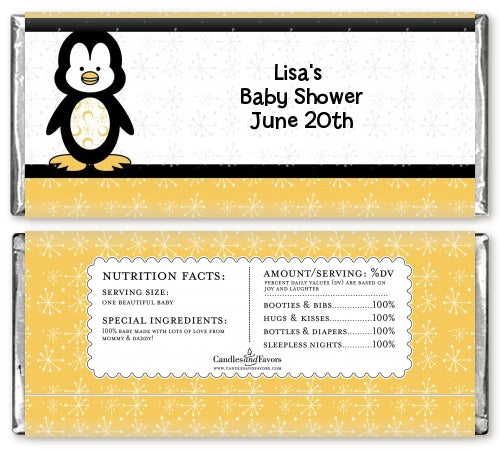 Penguin - Personalized Baby Shower Candy Bar Wrappers