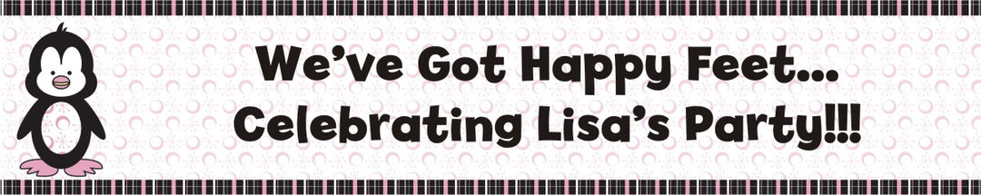 Penguin Pink - Personalized Baby Shower Banners