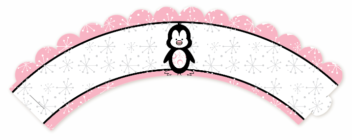 Penguin Pink - Baby Shower Cupcake Wrappers
