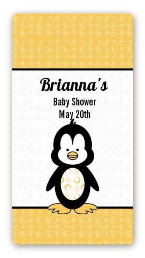 Penguin - Custom Rectangle Baby Shower Sticker/Labels