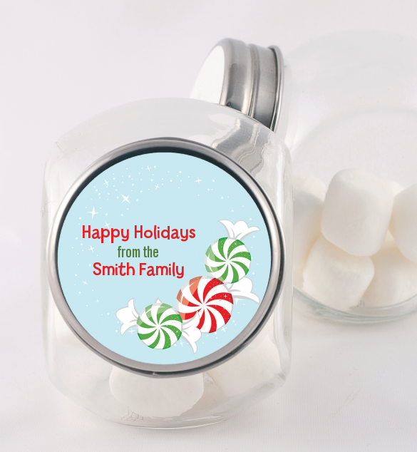 Peppermint Candy - Personalized Christmas Candy Jar