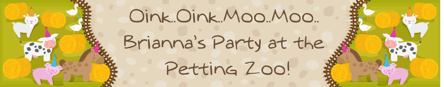 Petting Zoo - Personalized Birthday Party Banners