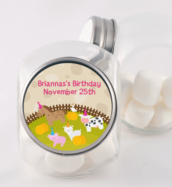 Petting Zoo - Personalized Birthday Party Candy Jar
