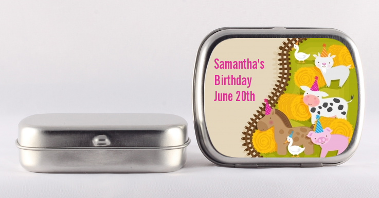 Petting Zoo - Personalized Birthday Party Mint Tins