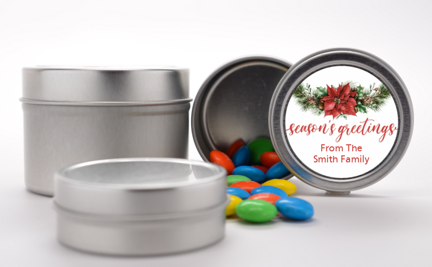 Pinecone Wreath - Custom Christmas Favor Tins