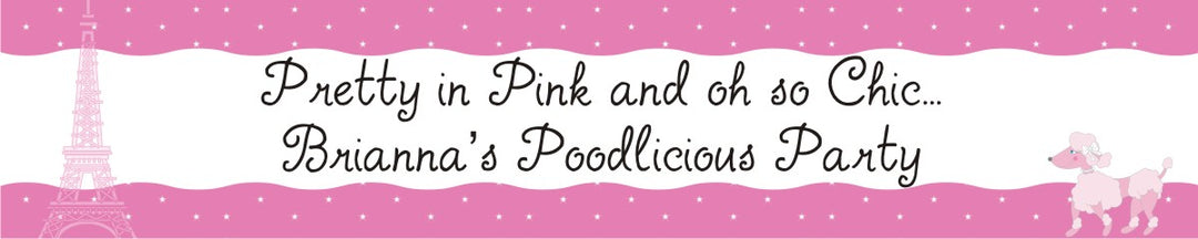 Pink Poodle in Paris - Personalized Baby Shower Banners