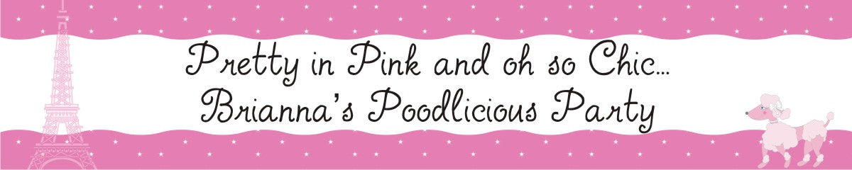 Pink Poodle in Paris - Personalized Baby Shower Banners