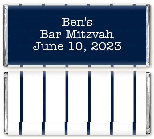PINSTRIPES - Personalized Bar / Bat Mitzvah Candy Bar Wrappers