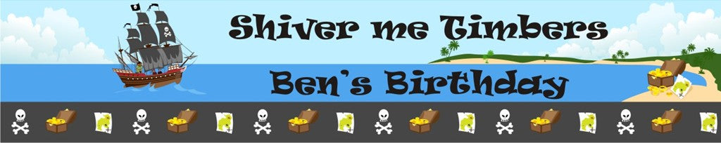 Pirate Ship - Personalized Birthday Party Banners