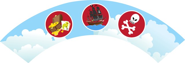 Pirate Ship - Birthday Party Cupcake Wrappers
