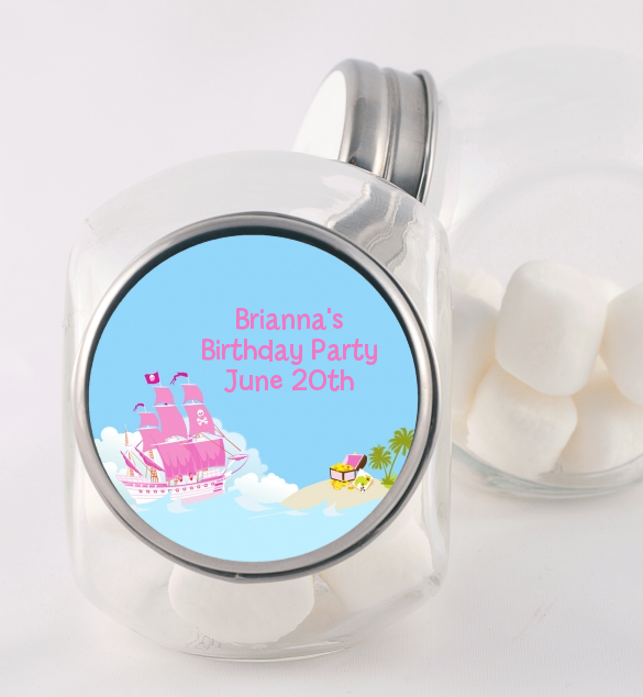 Pirate Ship Girl - Personalized Birthday Party Candy Jar