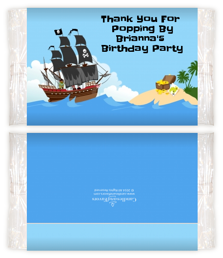 Pirate Ship - Personalized Popcorn Wrapper Birthday Party Favors