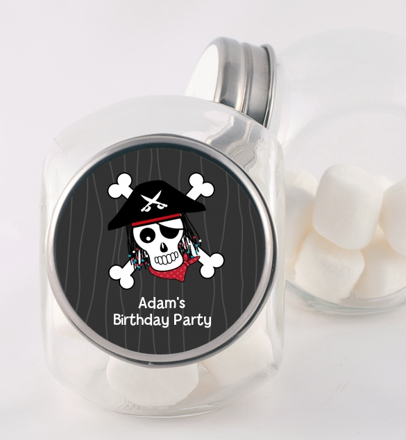 Pirate Skull - Personalized Birthday Party Candy Jar