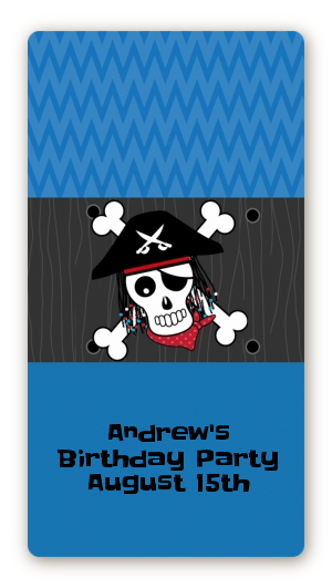 Pirate Skull - Custom Rectangle Birthday Party Sticker/Labels