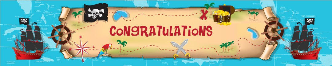 Pirate Treasure Map - Personalized Birthday Party Banners