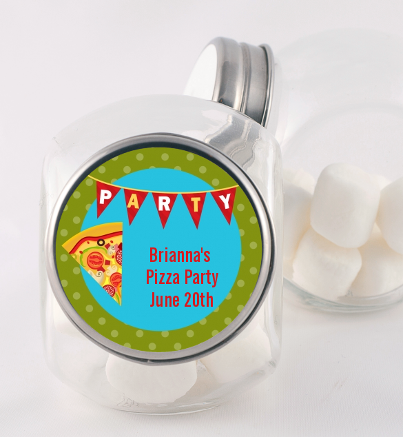 Pizza Party - Personalized Birthday Party Candy Jar