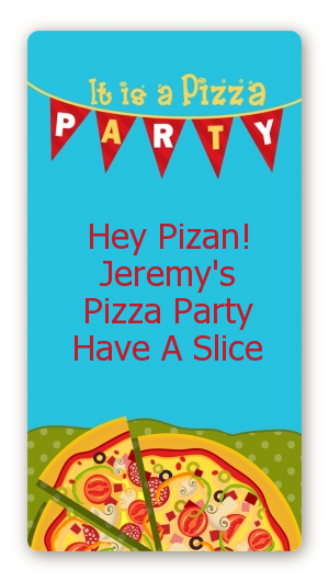 Pizza Party - Custom Rectangle Birthday Party Sticker/Labels