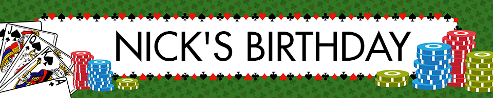 Casino Night Royal Flush - Personalized Birthday Party Banners