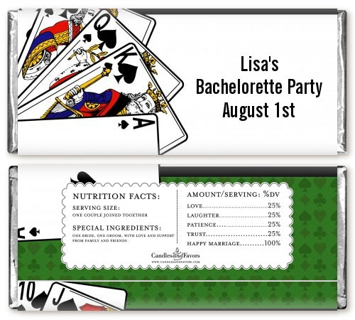 Casino Night Royal Flush - Personalized Birthday Party Candy Bar Wrappers