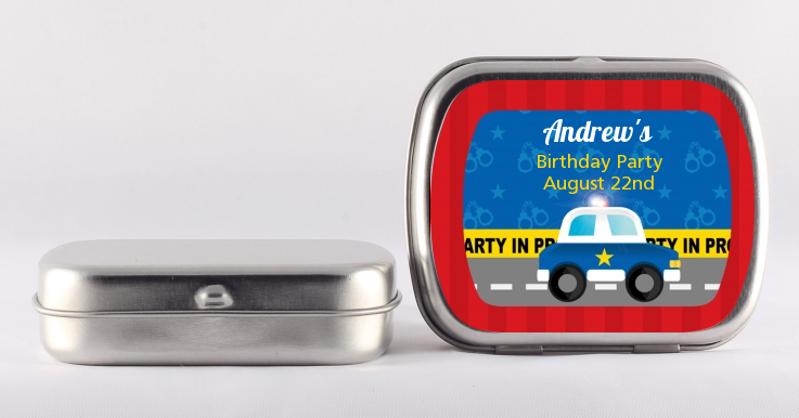 Police Car - Personalized Birthday Party Mint Tins