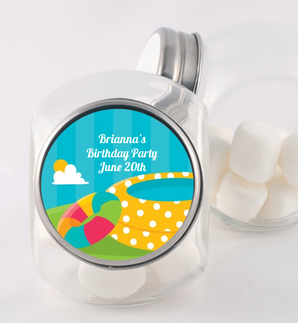 Pool Party - Personalized Birthday Party Candy Jar