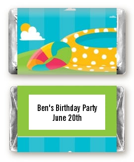 Pool Party - Personalized Birthday Party Mini Candy Bar Wrappers