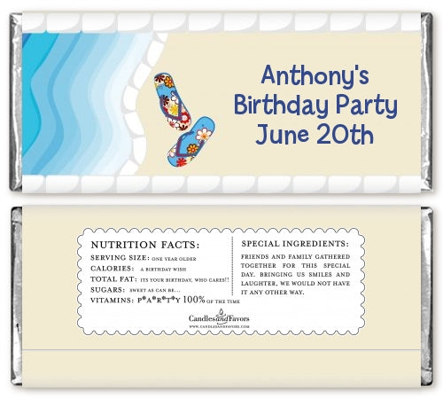 Poolside Pool Party - Personalized Birthday Party Candy Bar Wrappers