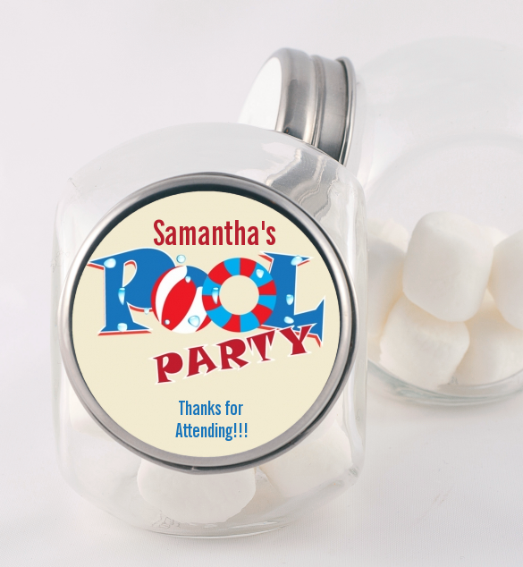 Poolside Pool Party - Personalized Birthday Party Candy Jar