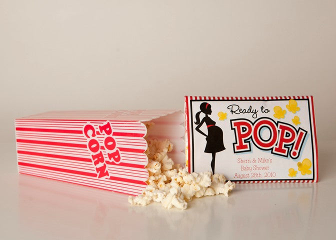 Baby Shower Popcorn Wrappers - Personalized Popcorn Wrapper Baby Shower Favors