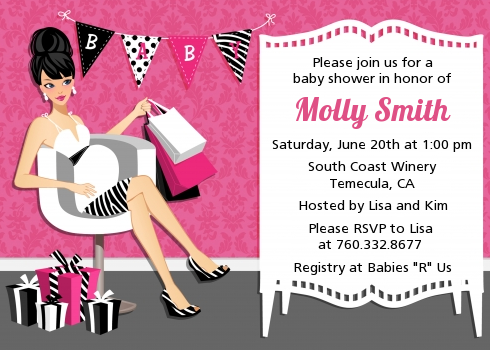 Posh Mom To Be - Baby Shower Invitations