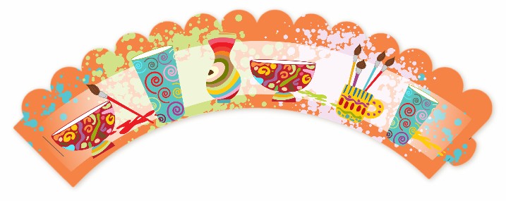 Pottery Painting - Birthday Party Cupcake Wrappers